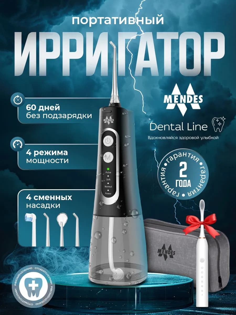 Ирригатор для полости рта c зубной щеткой Mendes